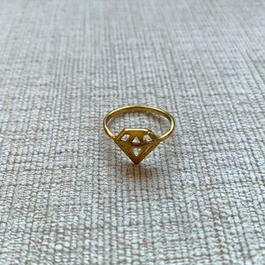 Diamond Shape Geometric Gold Filled Ring